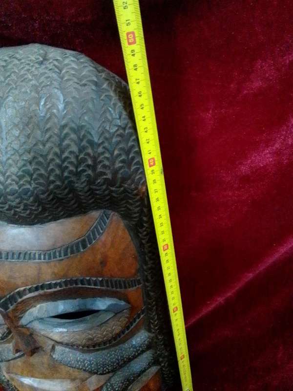 Stunning Tall African Tribal Art Hand Carved Wooden Mask L52 X B37 XH 8