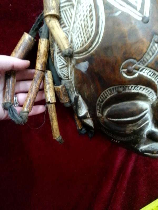 Beautiful Tall African Tribal Art Hand Carved Wooden Mask L41 X B22 XH 14