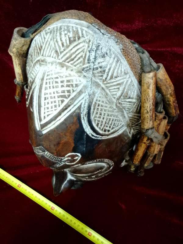 Beautiful Tall African Tribal Art Hand Carved Wooden Mask L41 X B22 XH 14
