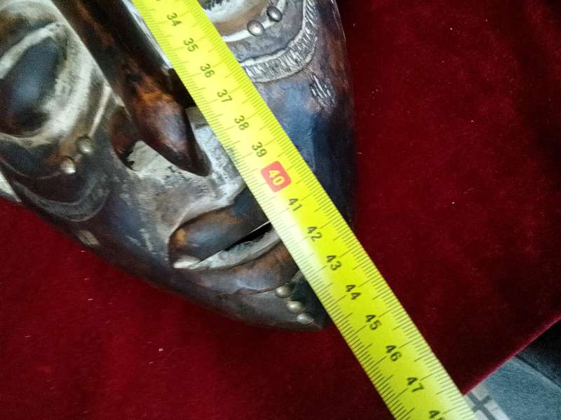 Beautiful Tall African Tribal Art Hand Carved Wooden Mask L41 X B22 XH 14