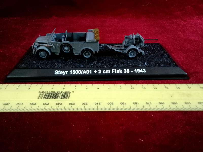 Boxed Amercom Collection Steyr 1500/A01 + 2cm Flak 1943 Military Vehicle Scale 1:72 L: 11,5cm