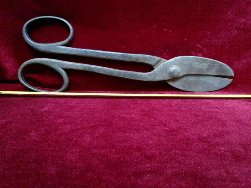 Stunning Vintage Large A. Wilson Tin Snips Shears Big Scissor Sheet Metal Cutter Farm Barn Tool