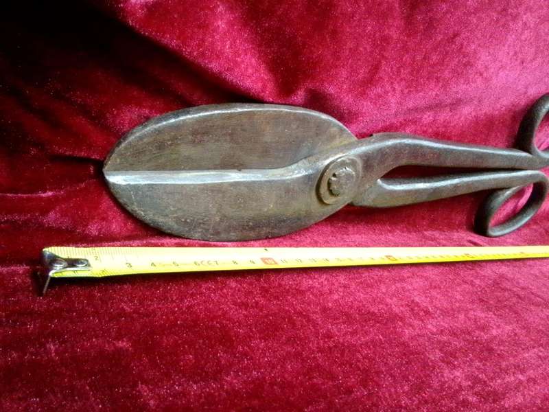 Stunning Vintage Large A. Wilson Tin Snips Shears Big Scissor Sheet Metal Cutter Farm Barn Tool