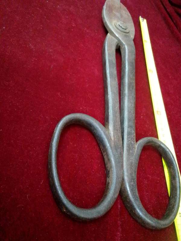 Stunning Vintage Large A. Wilson Tin Snips Shears Big Scissor Sheet Metal Cutter Farm Barn Tool