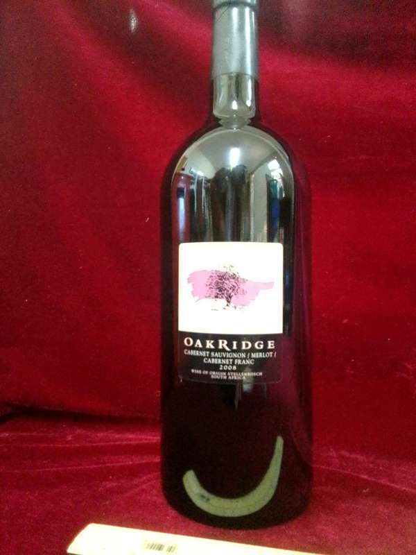 Stunning Vintage Oakridge Cabernet Sauvignon/ Merlot / Cabernet Franc 2008 - 3 Liter -Good Condition