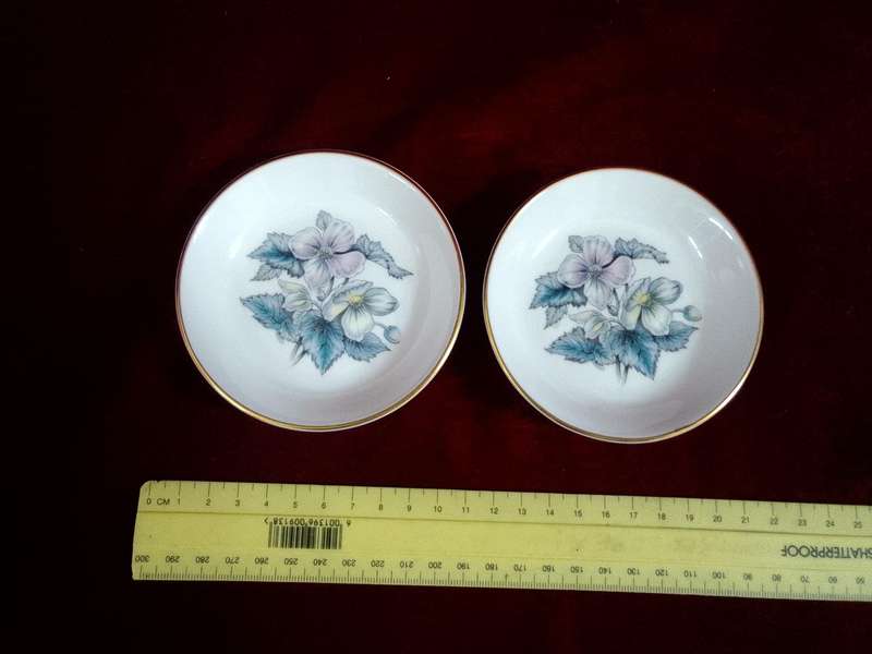 Two Vintage Royal Worcester Fine Bone China Tricket Dishes -Woodland Collection -Made in England