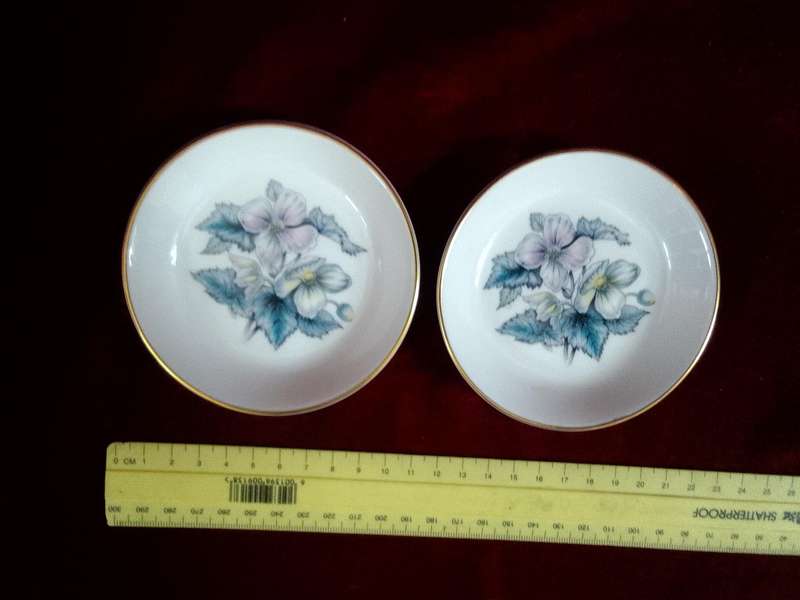 Two Vintage Royal Worcester Fine Bone China Tricket Dishes -Woodland Collection -Made in England