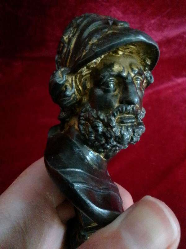 Stunning Vintage Bronze Bust Of Ajax A Hero From Greek Mythology Sculpture On Marble Stand