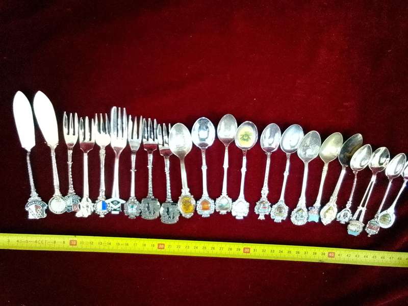 Beautiful Large Collection Of Vintage Souvenirs / Collectable Spoons, Forks And Butter Knifes