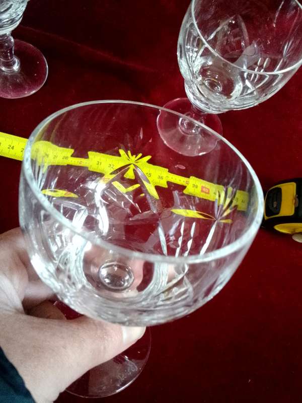 Beautiful Collection Of Five Vintage Royal Bierley Crystal Claret Glasses In Elizabeth Cut