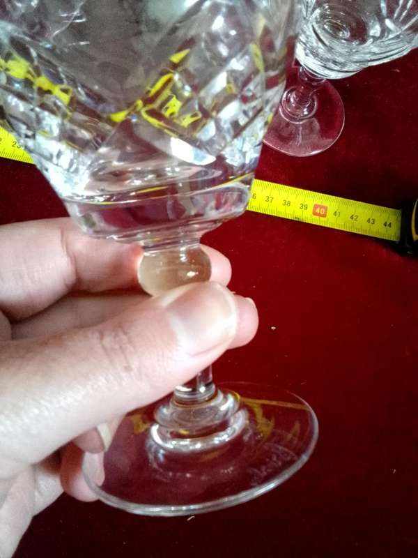 Beautiful Collection Of Five Vintage Royal Bierley Crystal Claret Glasses In Elizabeth Cut