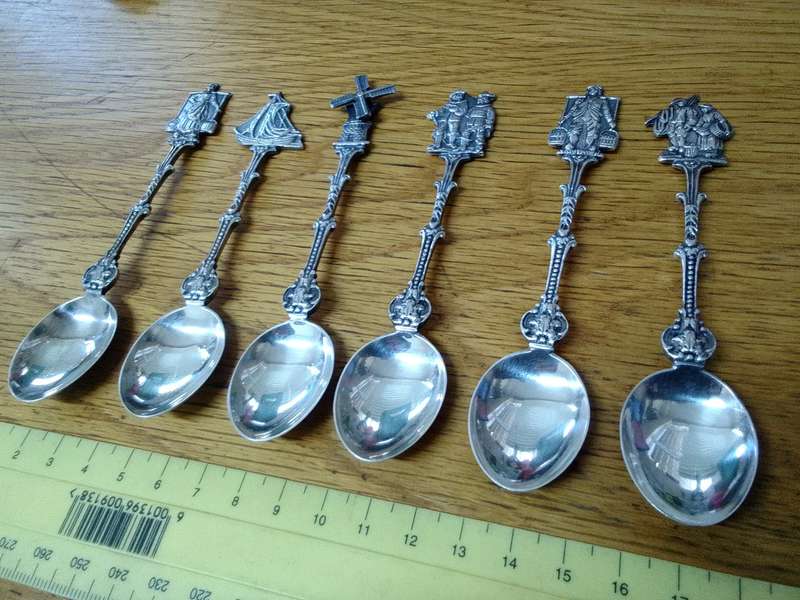 Stunning Collection Of Six Vintage Dutch Silver Plated EPNS Tea Spoons With Decorative Handles