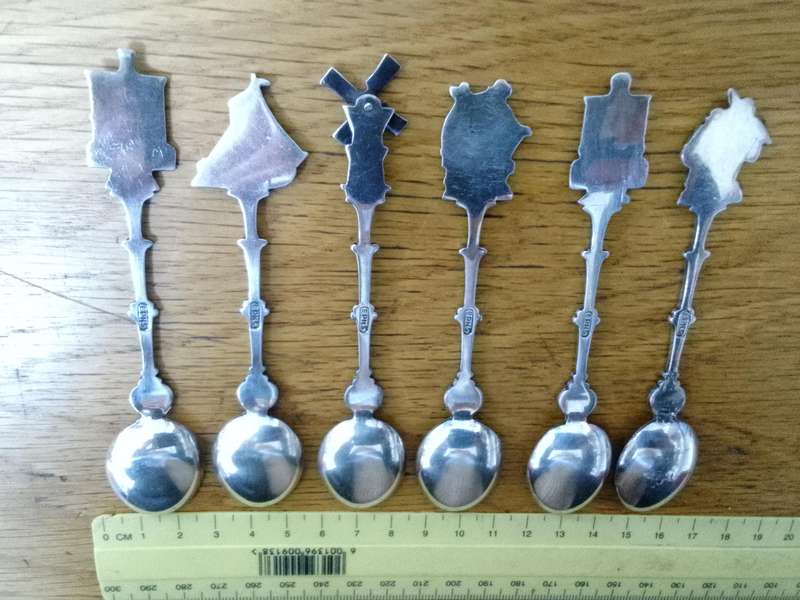 Stunning Collection Of Six Vintage Dutch Silver Plated EPNS Tea Spoons With Decorative Handles
