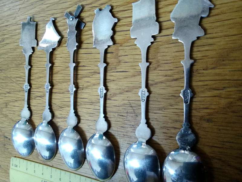 Stunning Collection Of Six Vintage Dutch Silver Plated EPNS Tea Spoons With Decorative Handles