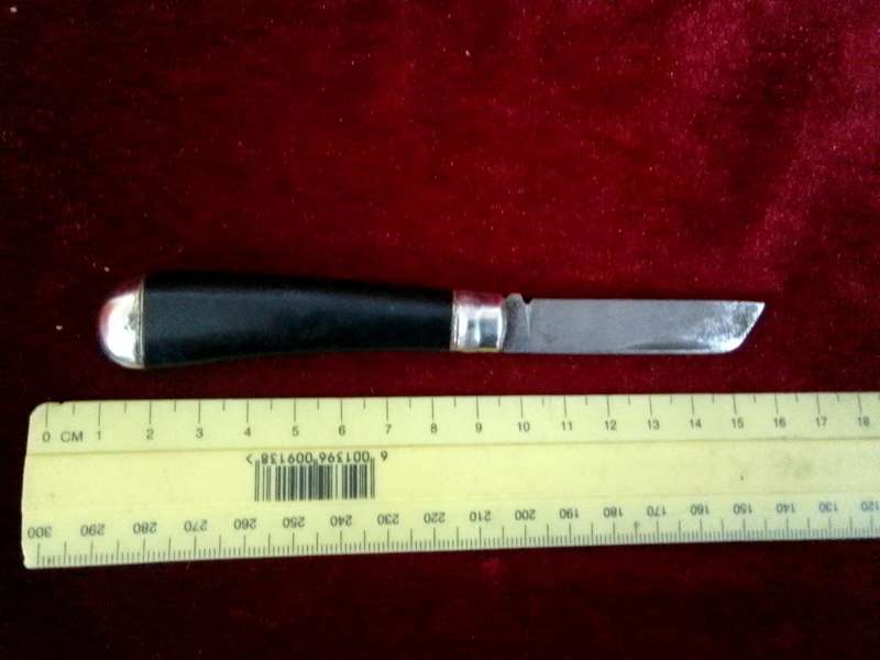 Beautiful Vintage Richards Sheffield England Folding Knife With Black Handle