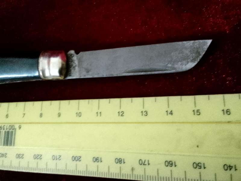 Beautiful Vintage Richards Sheffield England Folding Knife With Black Handle