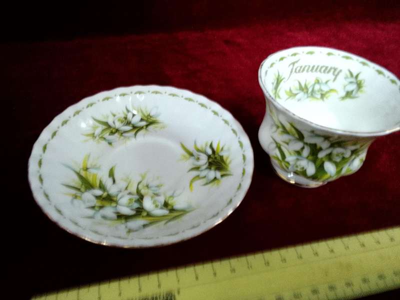 Beautiful Royal Albert Snowdrops Deo" Flower Of The Month" January Fine Bone China -Made In England