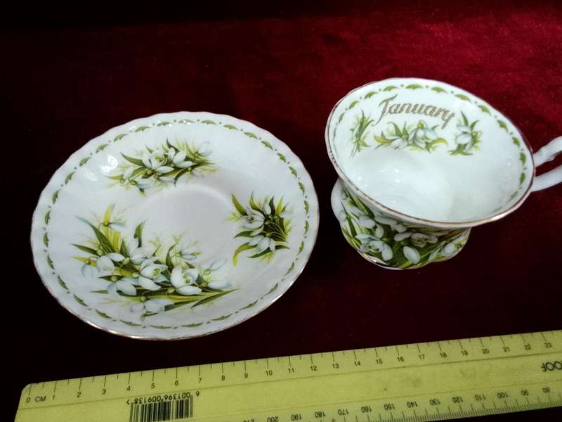Beautiful Royal Albert Snowdrops Deo" Flower Of The Month" January Fine Bone China -Made In England
