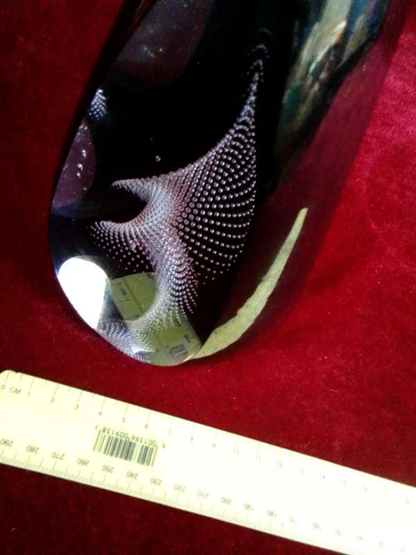 Stunning Murano Glass Paperweight With Silver Swirl 19cm (H)- Karl Thig 2012 Germany -Good Condition