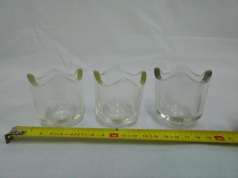 Antique Collection Of Three Glass Pie Funnels - X2 Pyrex Brands And One No Name- Good Codition