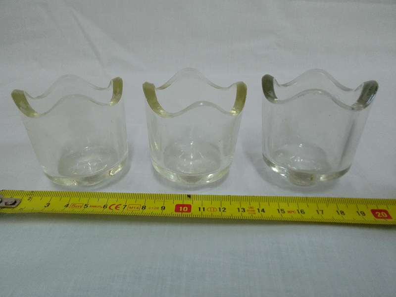 Antique Collection Of Three Glass Pie Funnels - X2 Pyrex Brands And One No Name- Good Codition