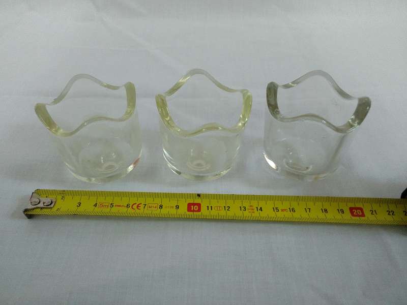 Antique Collection Of Three Glass Pie Funnels - X2 Pyrex Brands And One No Name- Good Codition