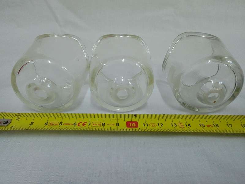Antique Collection Of Three Glass Pie Funnels - X2 Pyrex Brands And One No Name- Good Codition