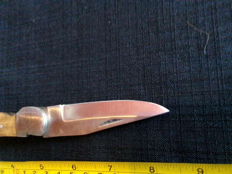 Stunning Stainless Steel Single Blade Folding Pocket Knife With Wooden Handle-Good Condition