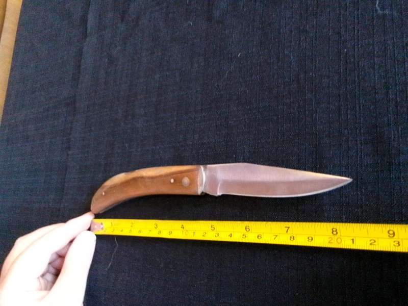 Stunning Stainless Steel Single Blade Folding Pocket Knife With Wooden Handle-Good Condition