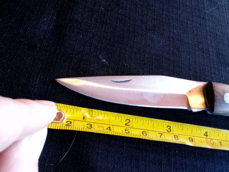 Stunning Stainless Steel Single Blade Folding Pocket Knife With Wooden Handle-Good Condition