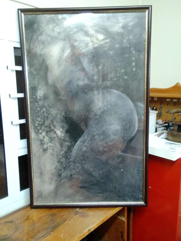 Stunning Charcoal Nude On Board   -Beautifully Framed -Popular SA Artist Marie Grotepass L 102 X63cm