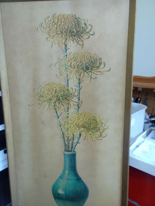 Beautiful Large Print Of International Artist Vladimur Trenchikoff 1913-2006 - Chrysanthemums