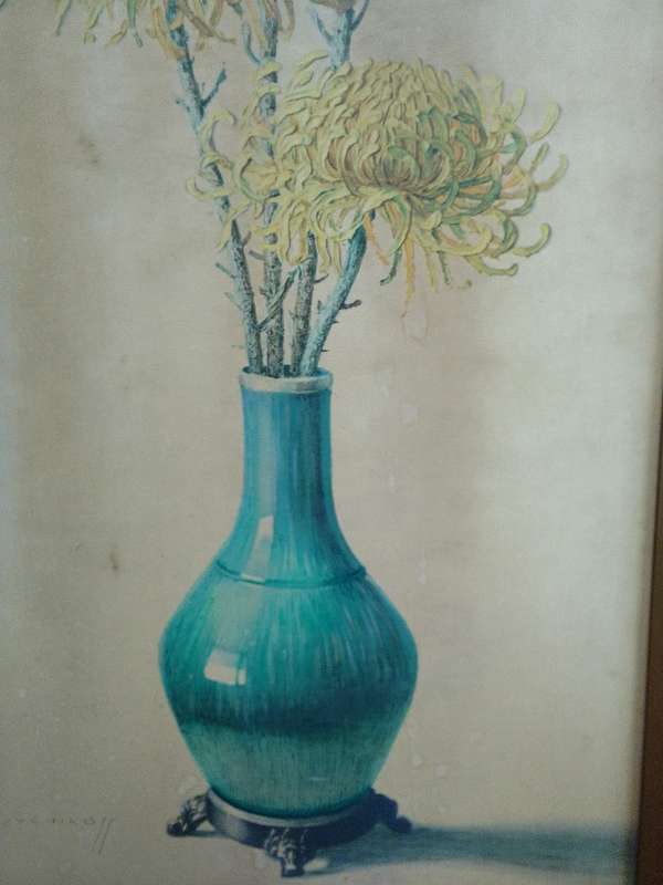 Beautiful Large Print Of International Artist Vladimur Trenchikoff 1913-2006 - Chrysanthemums