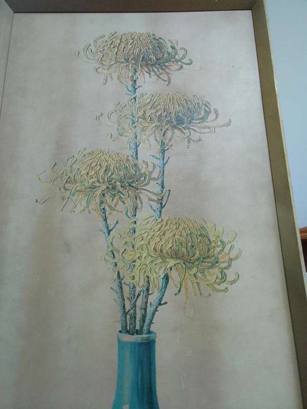 Beautiful Large Print Of International Artist Vladimur Trenchikoff 1913-2006 - Chrysanthemums