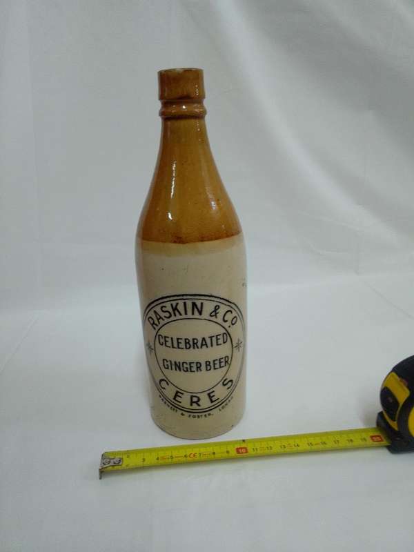 Antique Raskin & Co Celebrated Ginger Beer Bottle for Barnett & Foster - Ceres Antique Raskin & Co