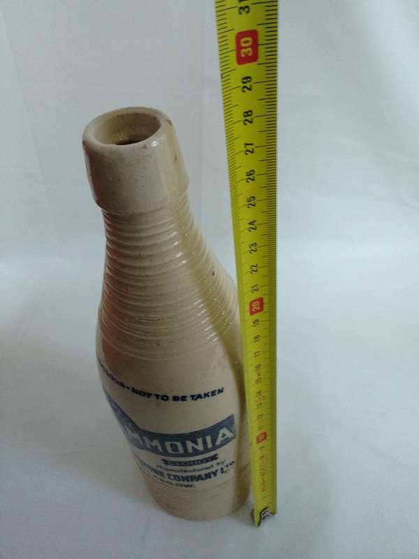 Early 1900`s Vintage Evergreen Ammonia Bottle Manufactured By The Parozone Company Glasgow