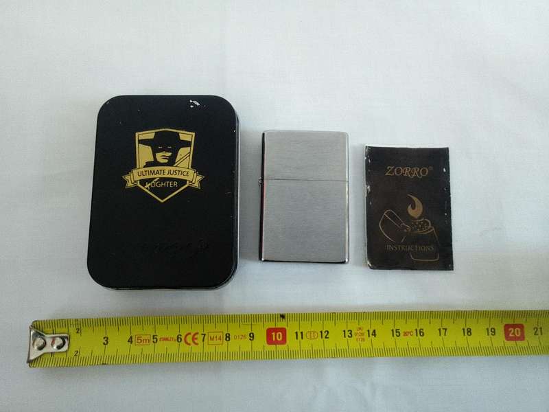 Stunning Zorro Ultimate Justice Lighter- 22HK - Brass - In Original Box- Good Condition