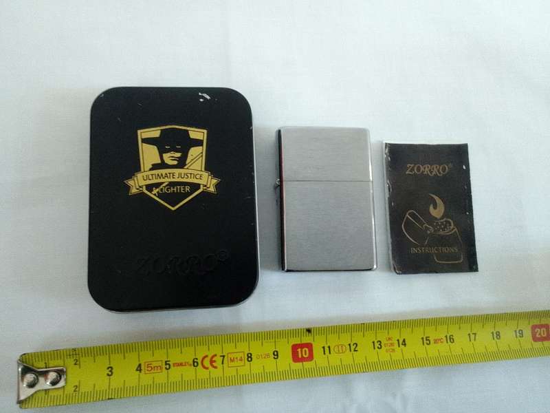 Stunning Zorro Ultimate Justice Lighter- 22HK - Brass - In Original Box- Good Condition