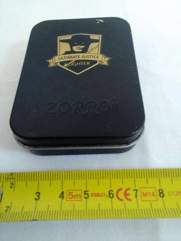Stunning Zorro Ultimate Justice Lighter- 22HK - Brass - In Original Box- Good Condition