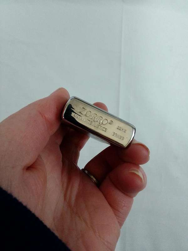 Stunning Zorro Ultimate Justice Lighter- 22HK - Brass - In Original Box- Good Condition