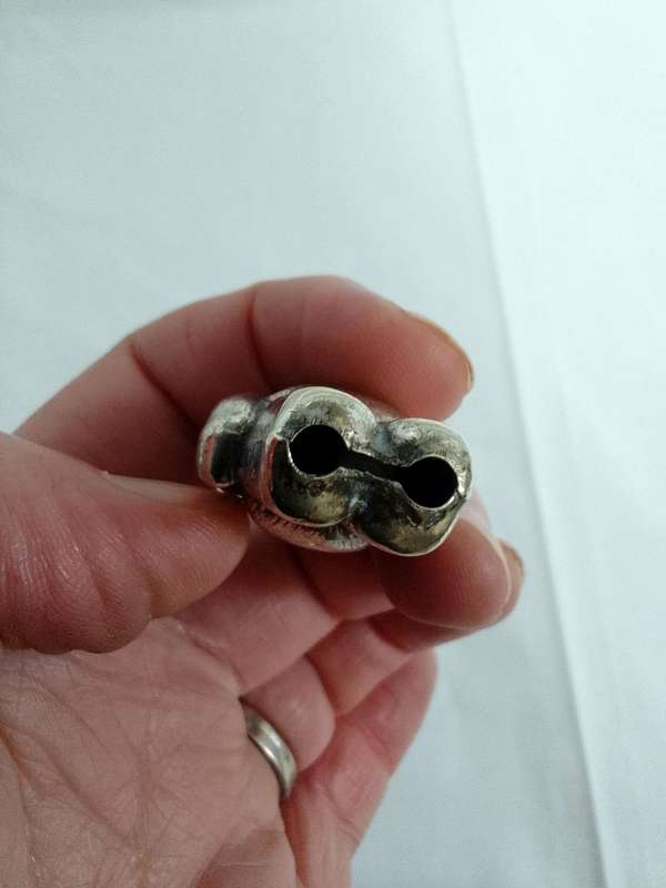 Beautiful Vintage Sliver Plated E.P.N.S Teddy Bear Rattle Pendant - Good Condition