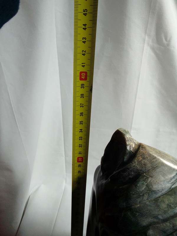 Stunning Heavy Carved Jade Stone Horse Head Mounted On Sleeper Wooden Stand - Good Condition