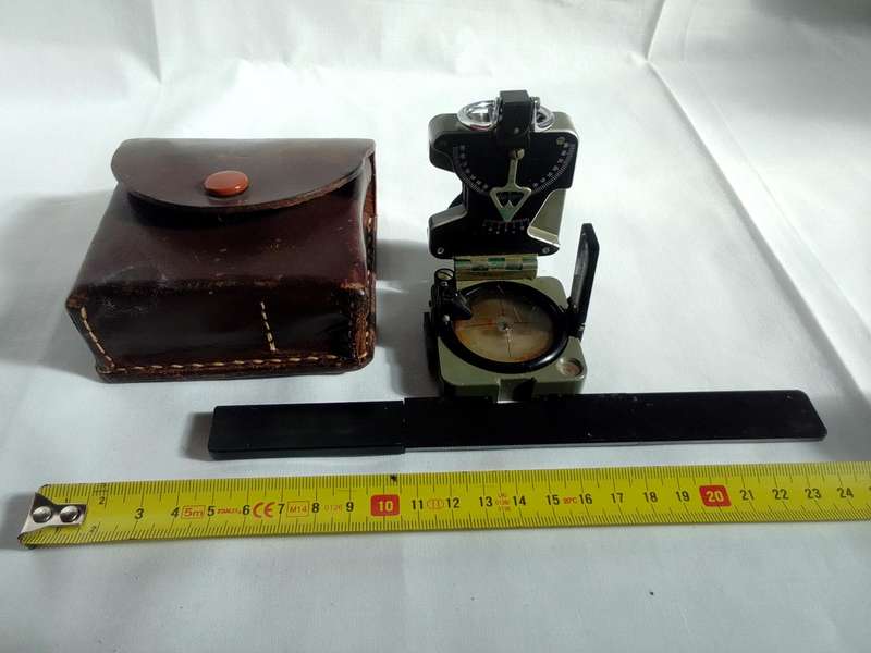 Meridian Prismatic Compass and Clinometer -Made In Switzerland-In Leather Pouch With Accesories
