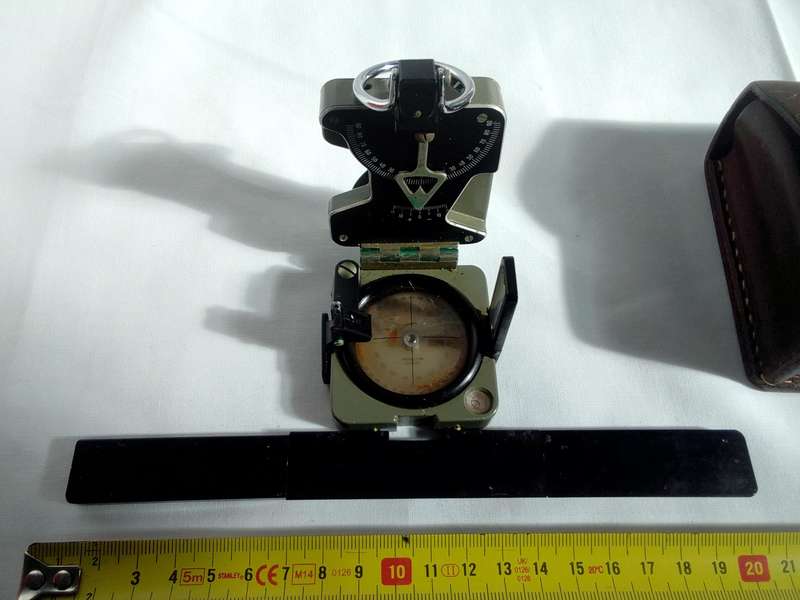 Meridian Prismatic Compass and Clinometer -Made In Switzerland-In Leather Pouch With Accesories