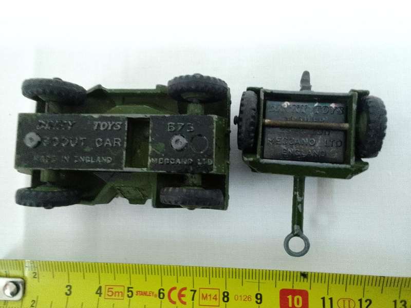 Rare Vintage Dinky Toys Meccano LTD -Army Scout Car And 25 Pounder Field Gun Trailer-Made in England
