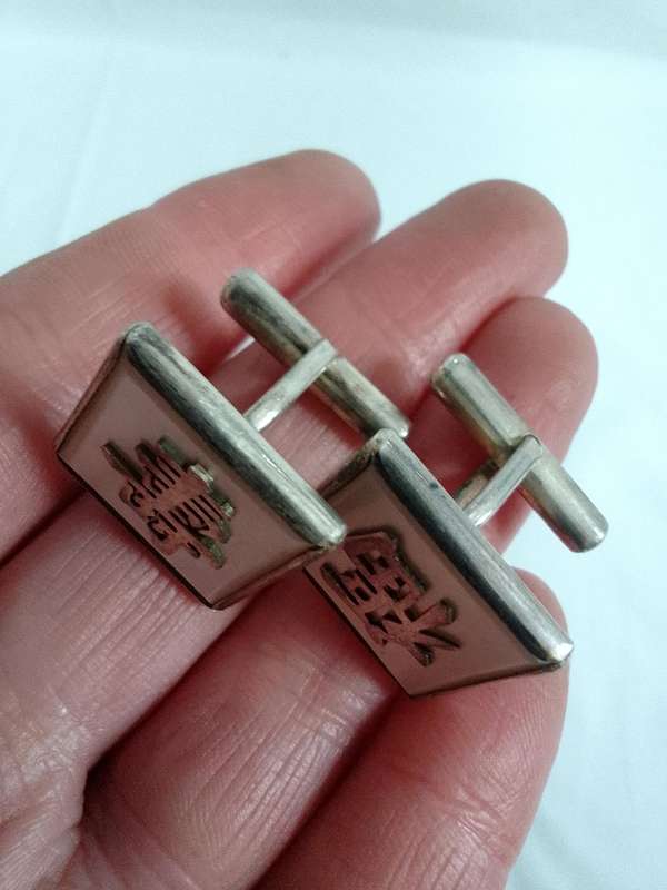 Stunning Hong Kong Sterling Silver And Mother Of Pearl Cufflinks - 14.6g - View Description