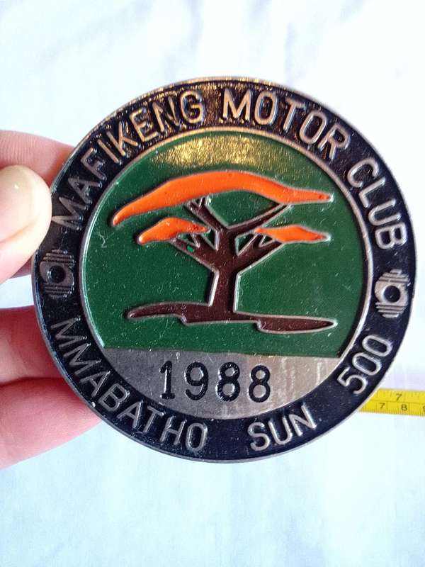 Vintage Mafikeng Motor Club 1988 Badge- Mmabatho Sun 500 - Good Condition