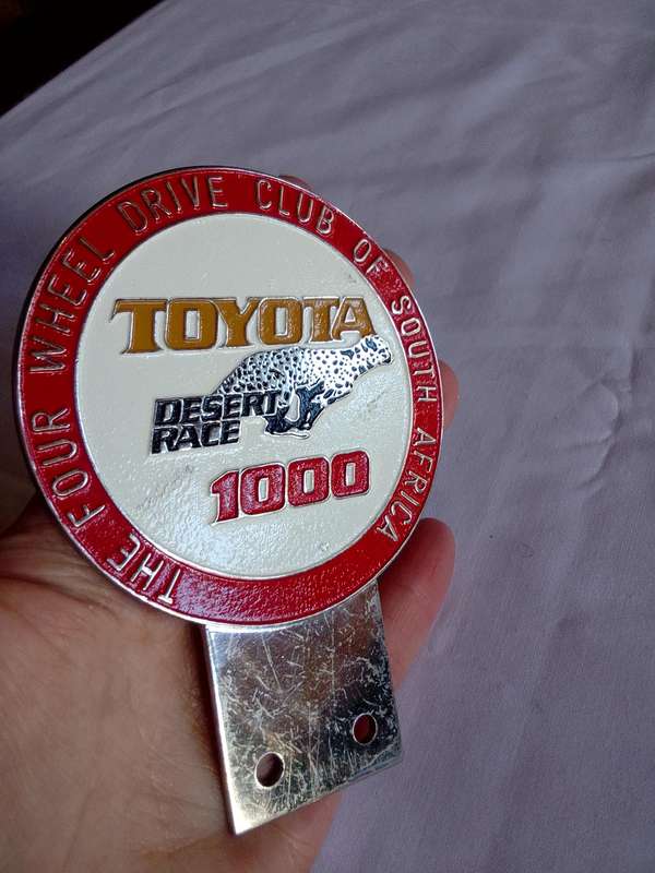 Vintage Toyota Desert Race 1000 Badge- The Four Wheel Drive Club South Africa