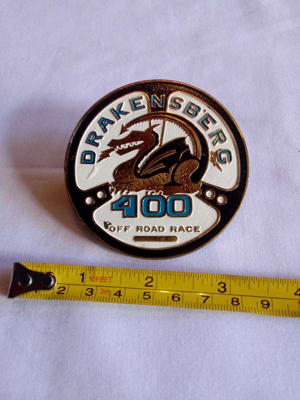 Vintage Drakensberg 400 Off Road Race Plakette / Badge - Good Condition