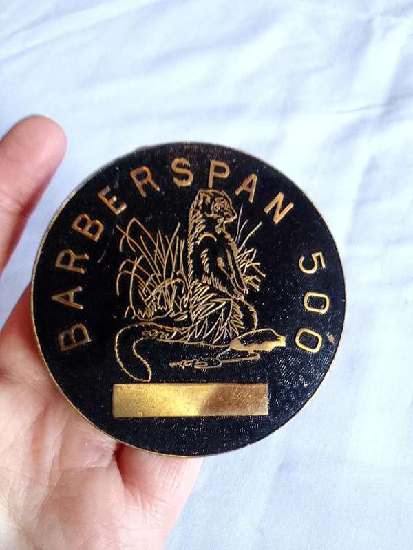 Two X Barberspan 500 Rally Badges - Bidding On One - In Excellent Condition